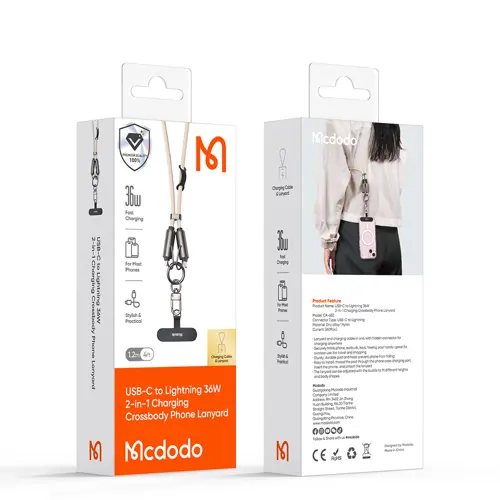کابل شارژ دو سر تایپ سی و بند آویز مکدودو مدل Mcdodo CA-6830