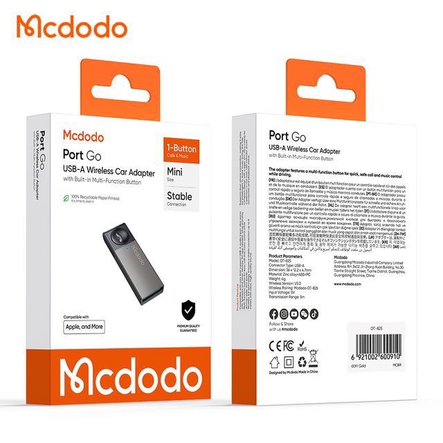 بلوتوث خودرو مکدودو مدل MCDODO OT-8250
